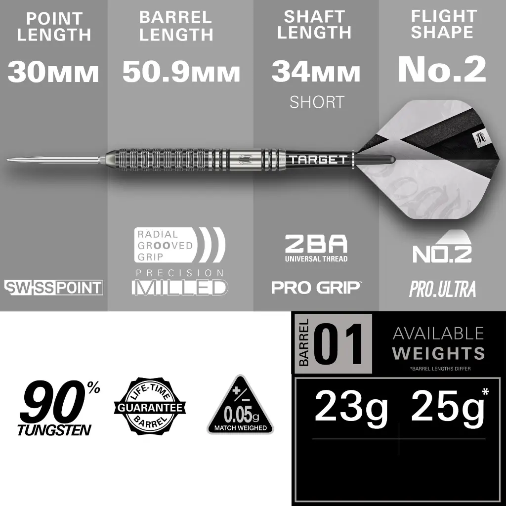 190670 BEAU GREAVES - 23G 90� STEEL TIP - PLAYER DART - PT02.webp