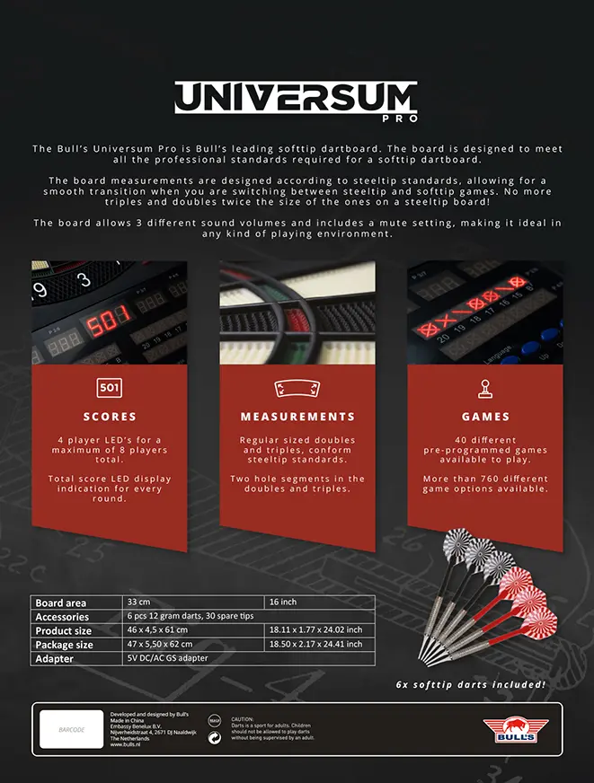 Universum Pro Package Backside_DartShopZuerich_Dart4You.webp