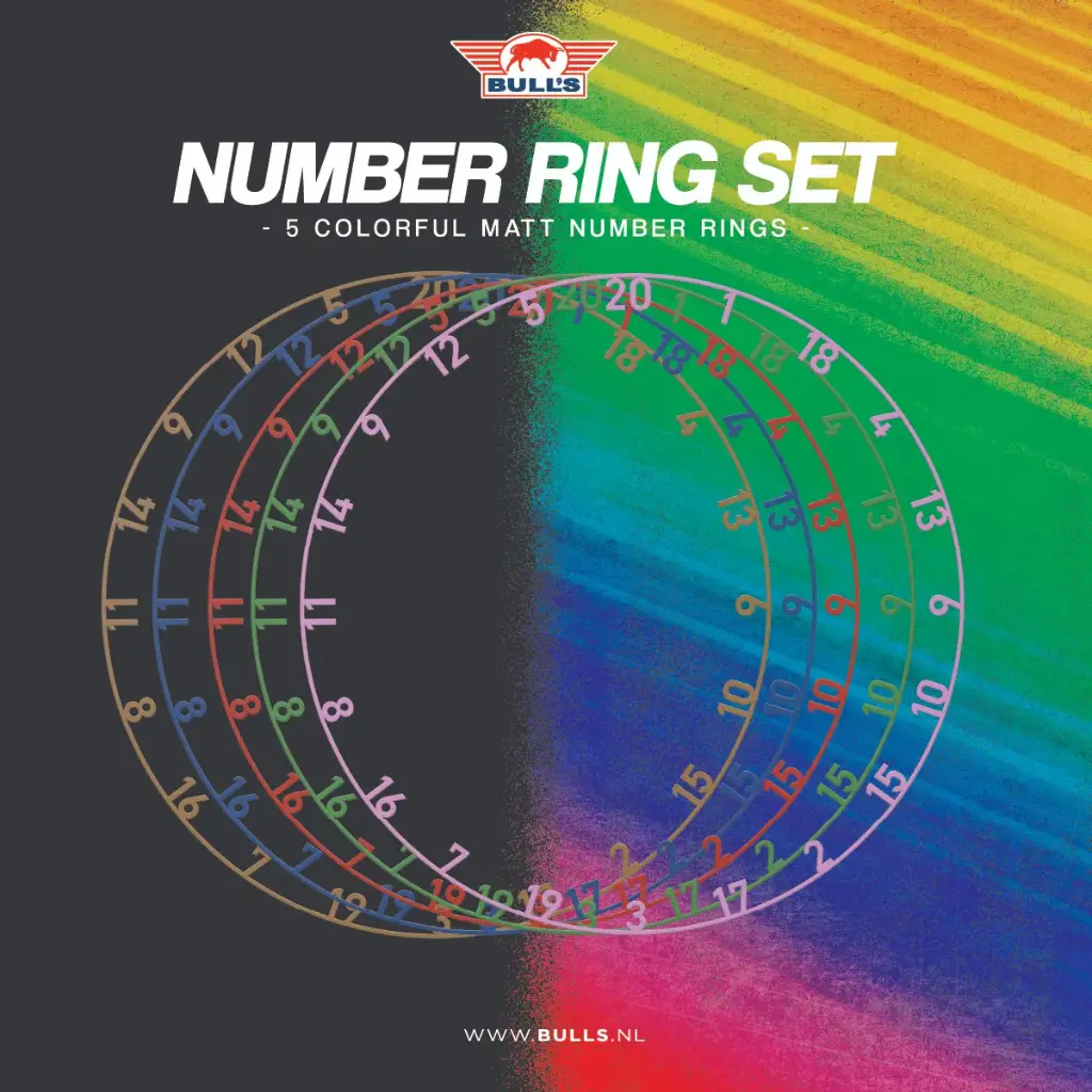 [BU-65011] Bull's | Farbiger Nummer Ring Set | 5pcs